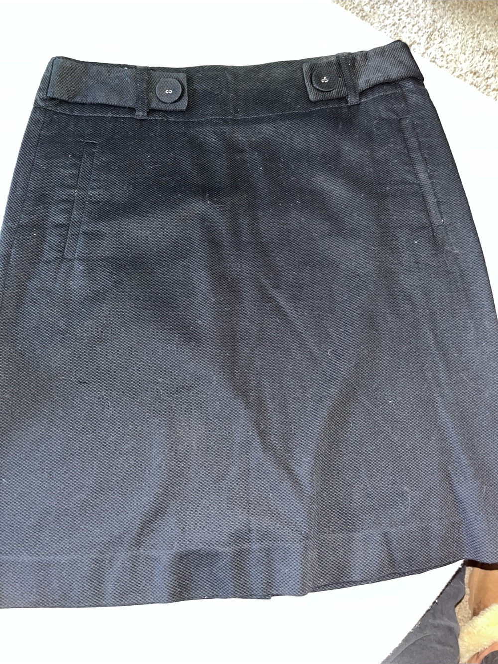 Willi Smith Black A-Line Mini Skirt with Button Pocket